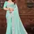 Sky blue resham sequins embroidery work georgette saree