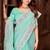 Sky blue resham sequins embroidery work georgette saree