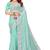 Sky blue resham sequins embroidery work georgette saree