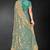 Dusty rama zari badla embroidery work silk blend saree