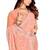 Peach resham sequins embroidery work georgette saree