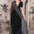 Black resham badla zari embroidery work net saree