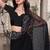 Black resham badla zari embroidery work net saree