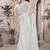 White resham badla zari embroidery work net saree