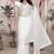 White resham badla zari embroidery work net saree