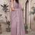 Lavender resham badla zari embroidery work net saree