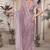 Lavender resham badla zari embroidery work net saree