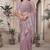 Lavender resham badla zari embroidery work net saree