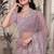 Lavender resham badla zari embroidery work net saree