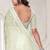 Cream resham sequin zarkan embroidery work silk blend saree