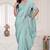 Sky blue resham sequin zarkan embroidery work silk blend saree