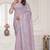 Dusty pink resham sequin zarkan embroidery work silk blend saree