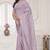Dusty pink resham sequin zarkan embroidery work silk blend saree