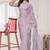 Dusty pink resham sequin zarkan embroidery work silk blend saree