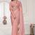 Peach resham sequin zarkan embroidery work silk blend saree