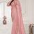 Peach resham sequin zarkan embroidery work silk blend saree