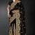 Black zari badla embroidery work silk blend saree