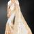 White zari badla embroidery work silk blend saree