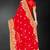 Red zari badla embroidery work silk blend saree