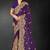 Purple zari badla embroidery work silk blend saree