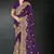 Purple zari badla embroidery work silk blend saree