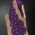 Purple zari badla embroidery work silk blend saree