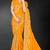 Mustard zari badla embroidery work silk blend saree