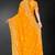 Mustard zari badla embroidery work silk blend saree