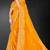 Mustard zari badla embroidery work silk blend saree