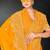 Mustard zari badla embroidery work silk blend saree