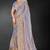 Dusty grey zari badla embroidery work silk blend saree