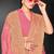 Dusty pink zari badla embroidery work silk blend saree