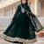 Green faux georgette zari sequins embroidery anarkali gown with heavy dupatta