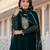 Green faux georgette zari sequins embroidery anarkali gown with heavy dupatta