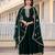 Green faux georgette zari sequins embroidery anarkali gown with heavy dupatta
