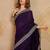 Trendmalls Purple Art Silk Embroidery Saree with Unstitched Blouse