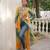 Green faux georgette bandhni print with kutchi patche work navratri kurti