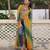 Green faux georgette bandhni print with kutchi patche work navratri kurti