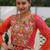 Pink faux georgette bandhni print with kutchi patche work navratri kurti