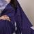 navy blue Floral Printed Satin Silk Saree