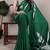 green Floral Printed Satin Silk Saree