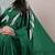 green Floral Printed Satin Silk Saree