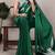green Floral Printed Satin Silk Saree