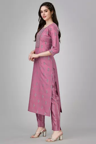  Women's Rayon Blend Floral Straight Printed Kurta Pant With Dupatta | kurta sets for woman