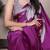 pink Floral Printed Satin Silk Saree