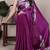 pink Floral Printed Satin Silk Saree