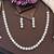 Rhodium polish cz diamond necklace & earrings set – elegant silver finish for modern look