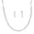 Rhodium polish cz diamond necklace & earrings set – elegant silver finish for modern look