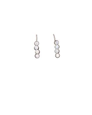 Rhodium polish cz diamond necklace & earrings set – elegant silver finish for modern look 6