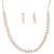 Rose gold polish cz diamond necklace with matching earrings – romantic & trendy jewelry set